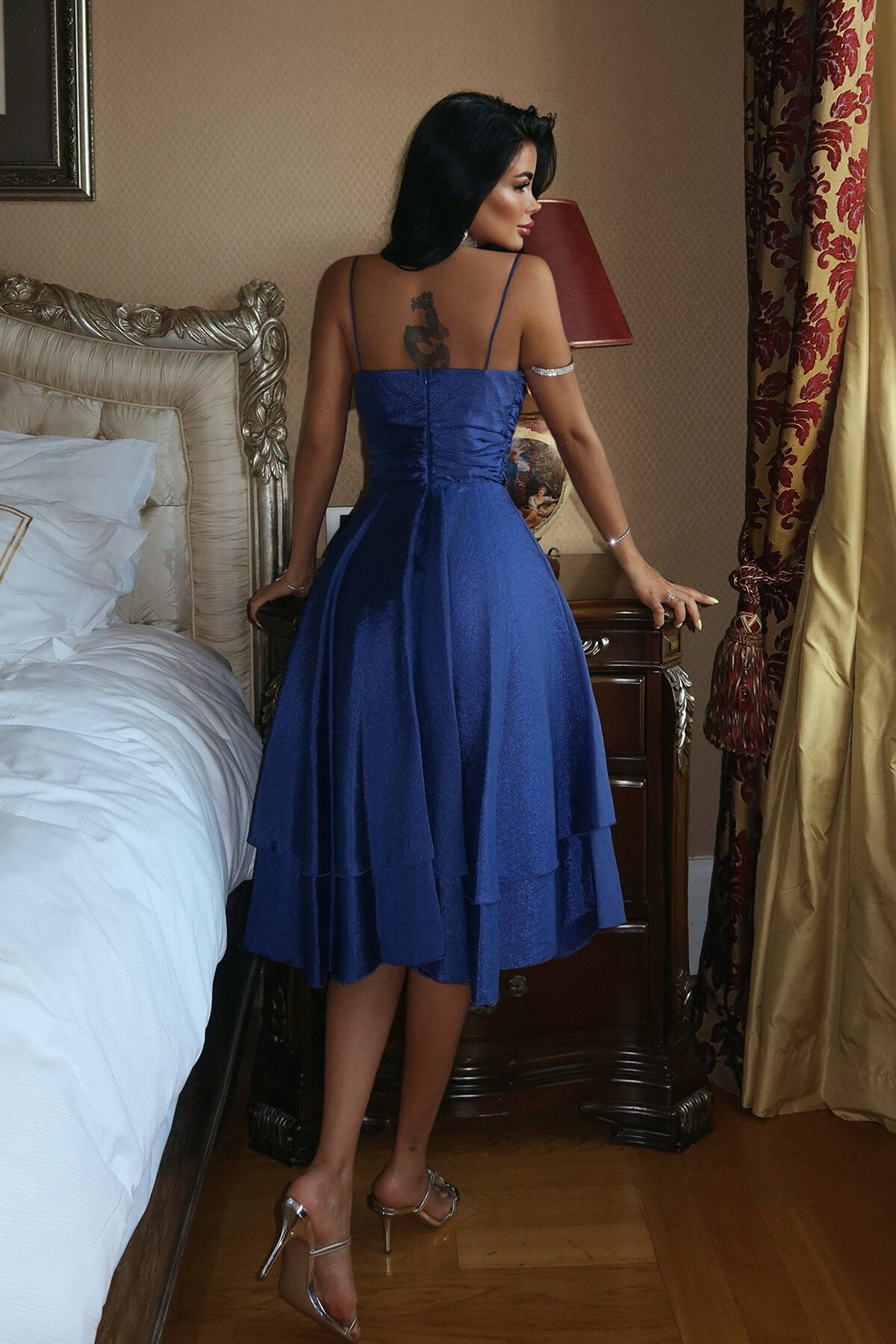 Askılı Midi Elbise - 1711