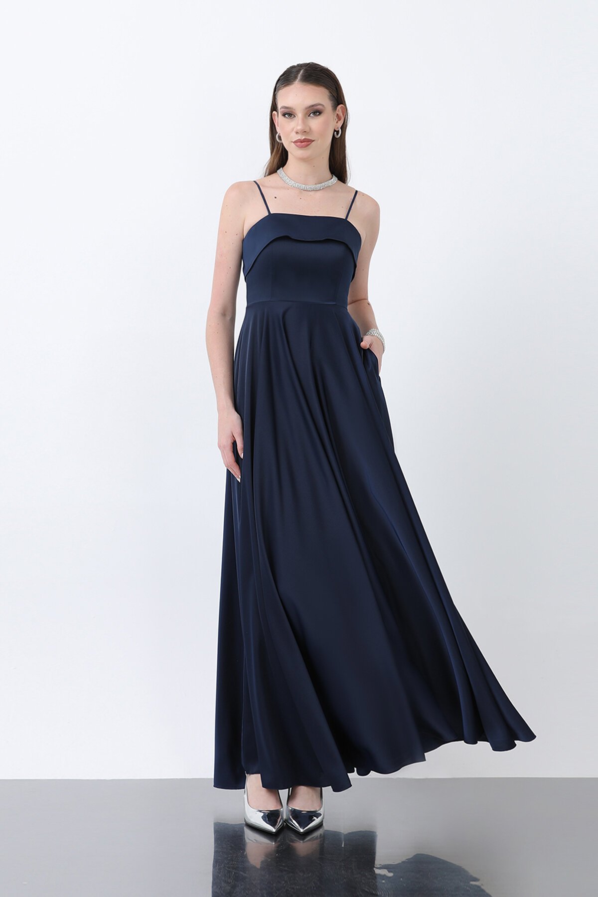 Askılı Uzun Elbise - 1865