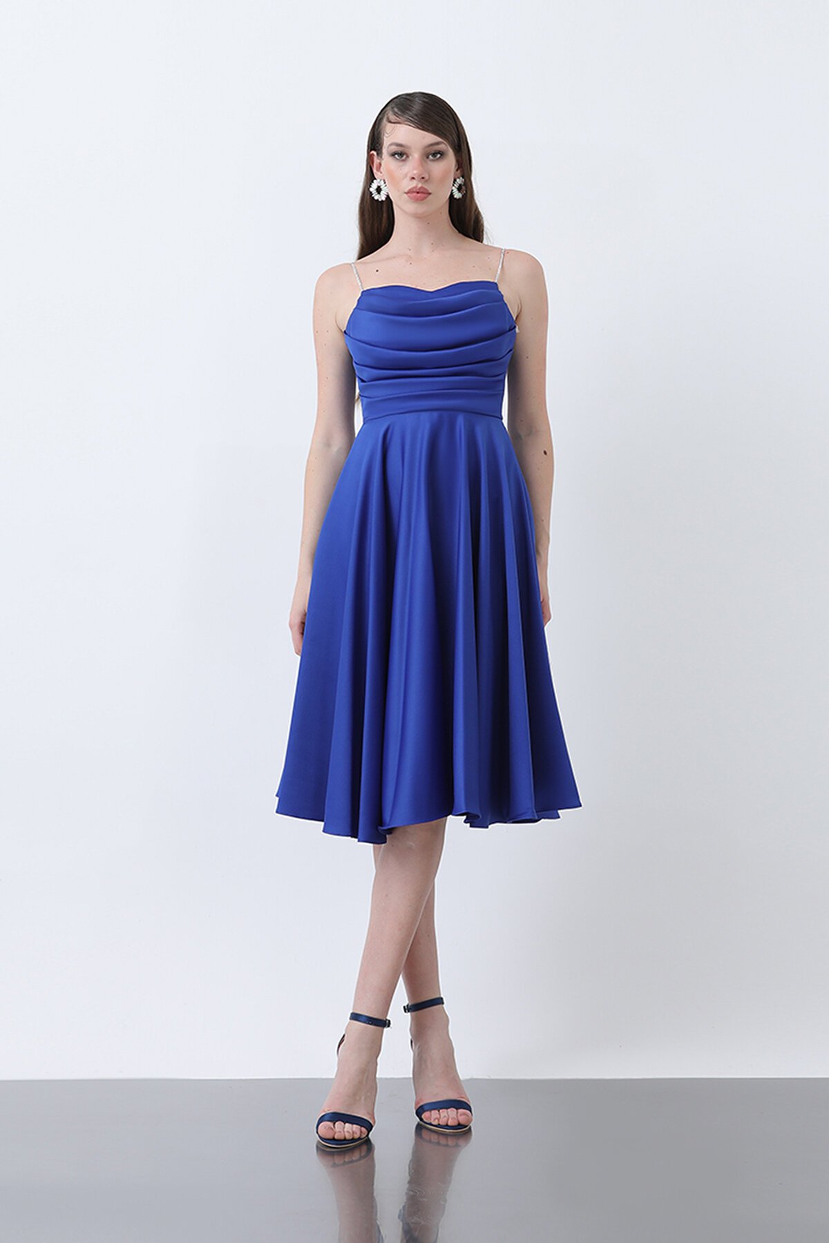 Drapeli Midi Elbise - 1749