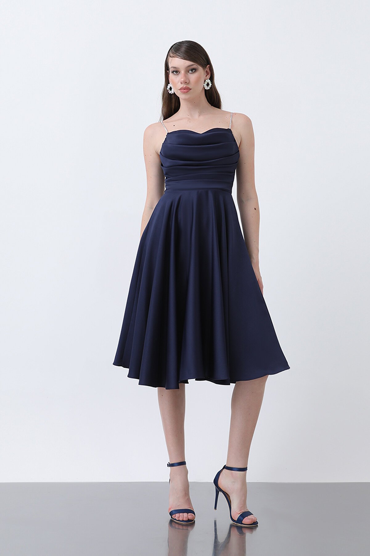 Drapeli Midi Elbise - 1749