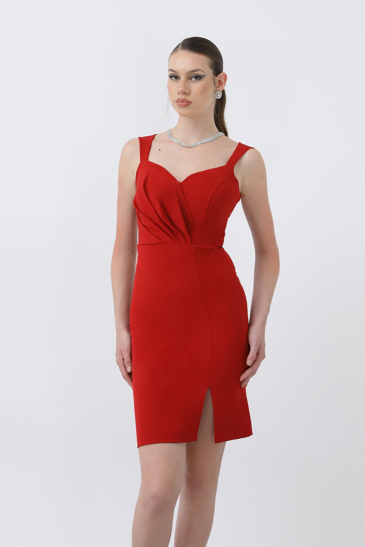 Drapeli Mini Kalem Elbise - 1659