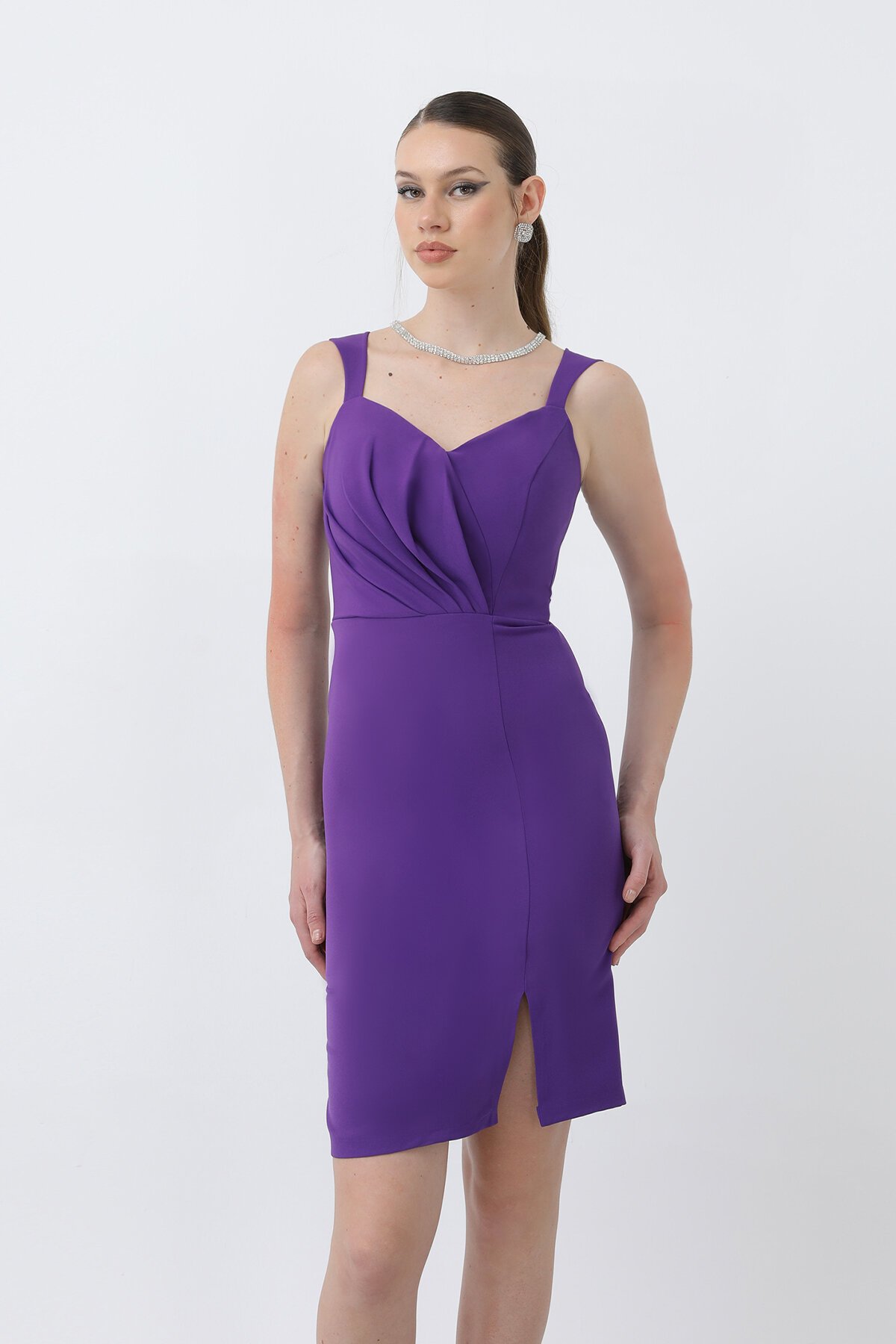 Drapeli Mini Kalem Elbise - 1659