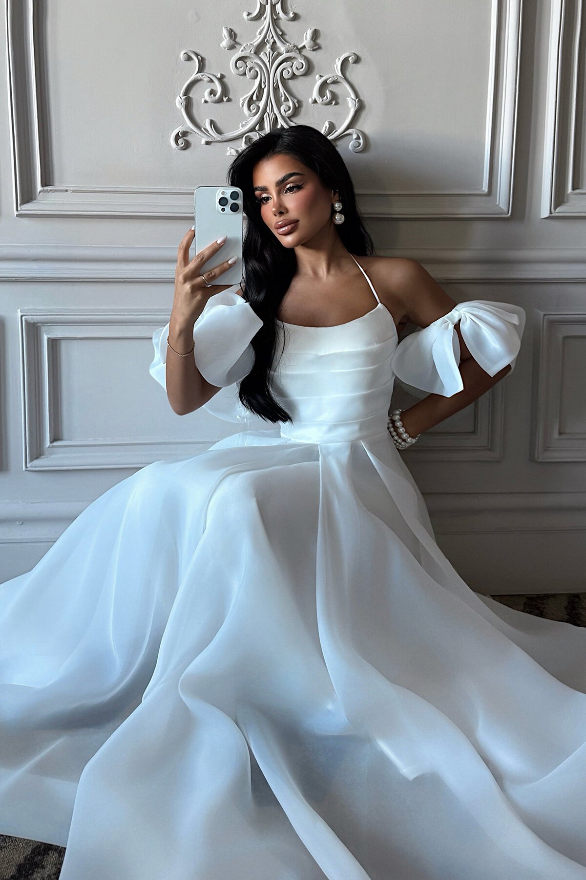 Boyundan Bağlamalı Fiyonk Detaylı Elbise - 1761