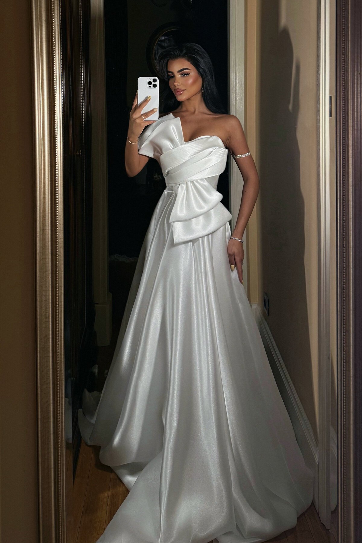 Fiyonklu Straplez Elbise - 1763