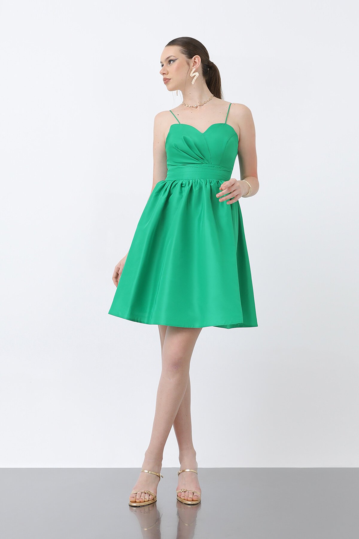 İnce Askılı Mini Elbise - 1696