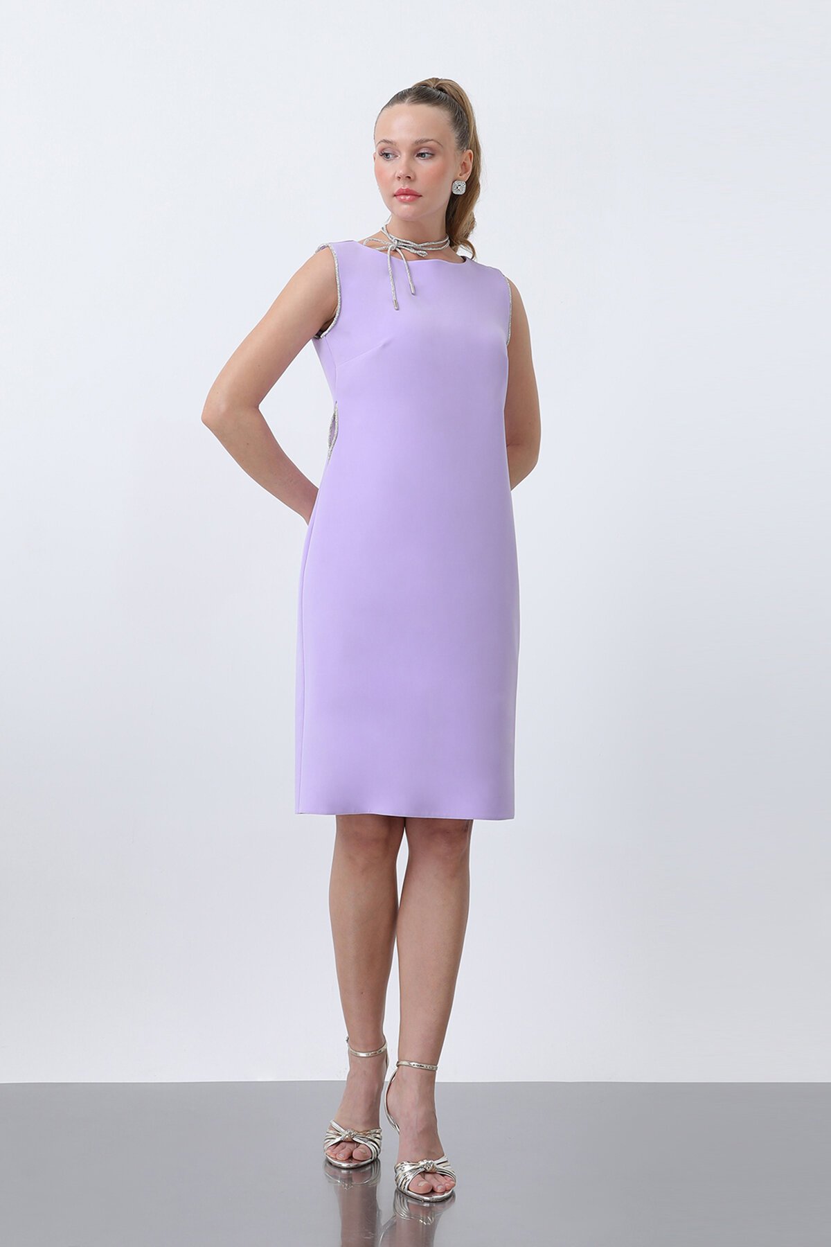 Taş Detaylı Elbise - 6007