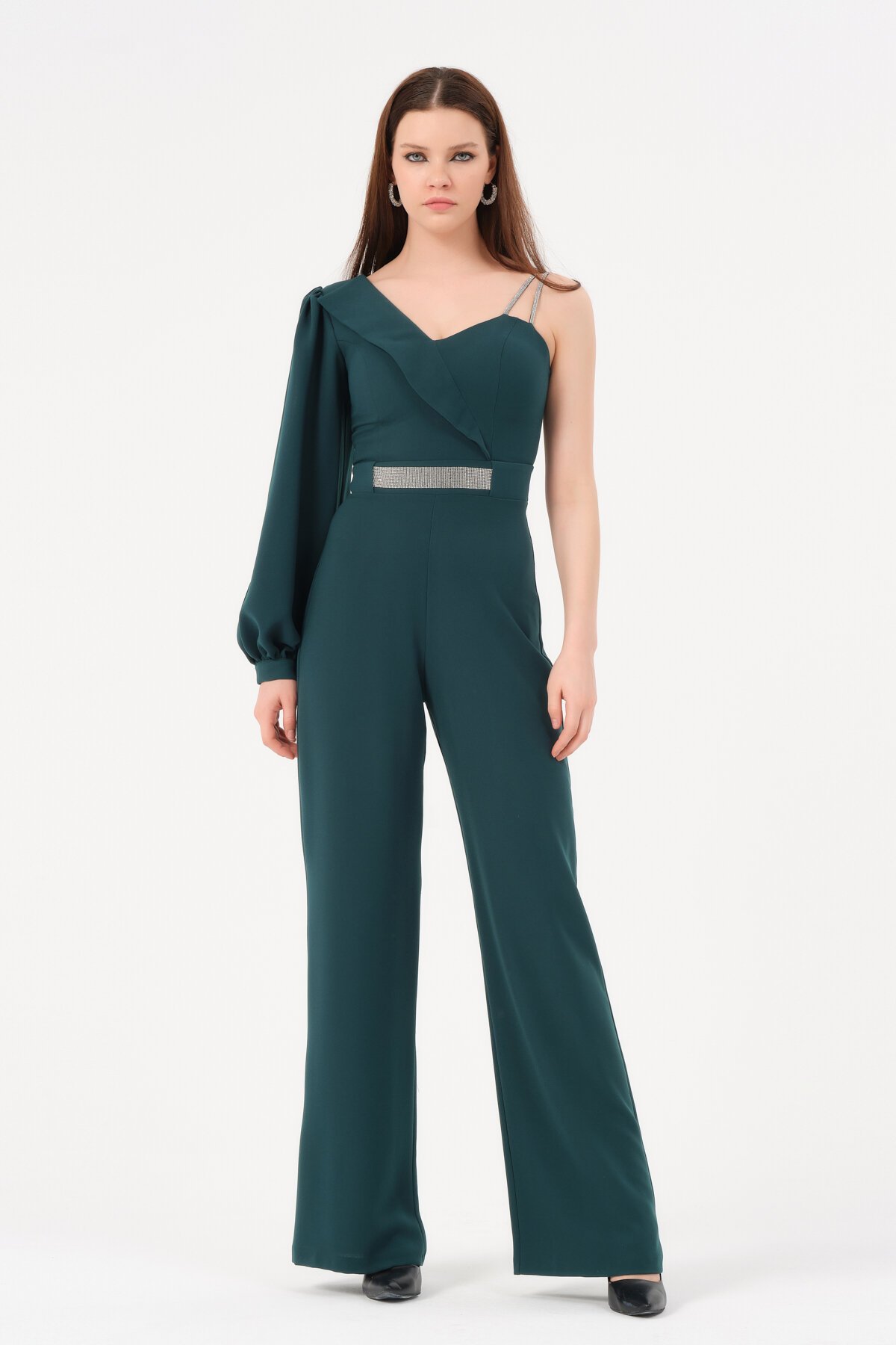 Tek Kollu Taş Askılı Tulum - 1456