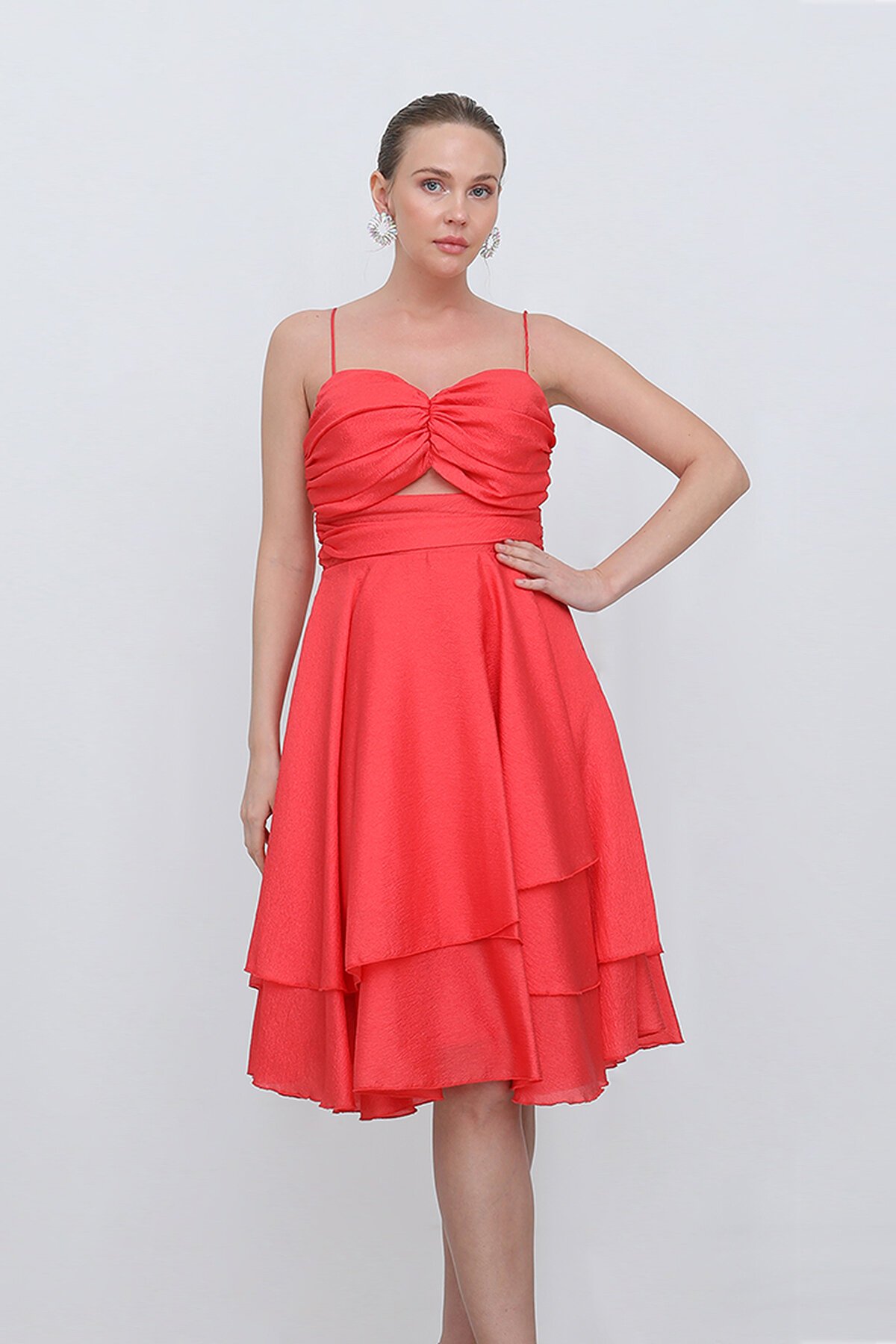 Askılı Midi Elbise - 1711