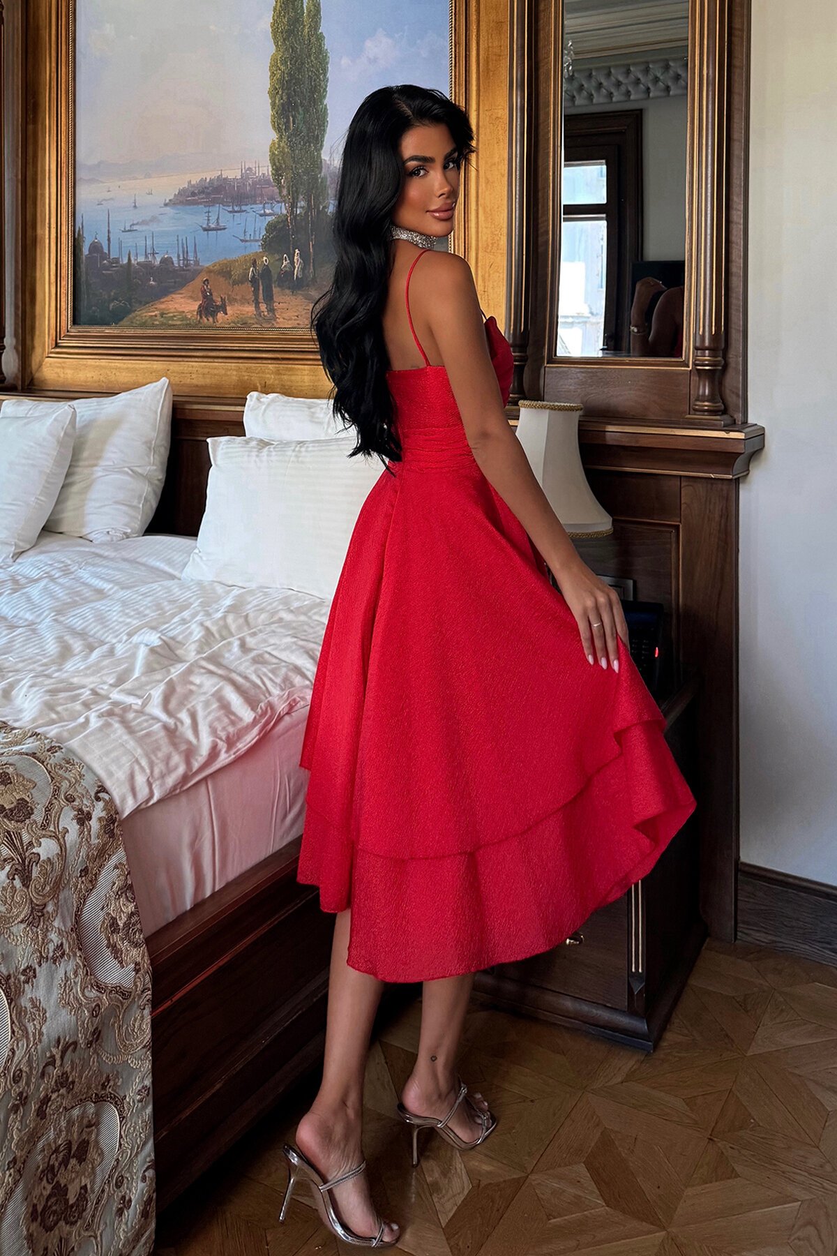 Askılı Midi Elbise - 1711