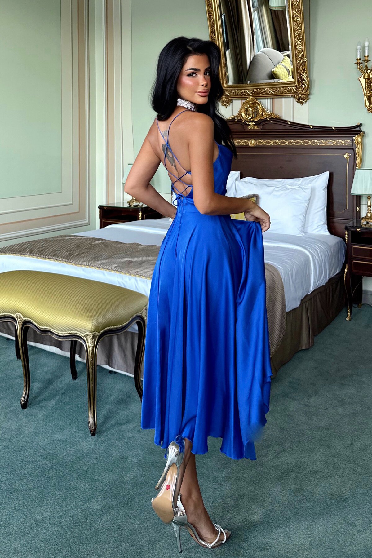 Askılı Midi Elbise - 1772