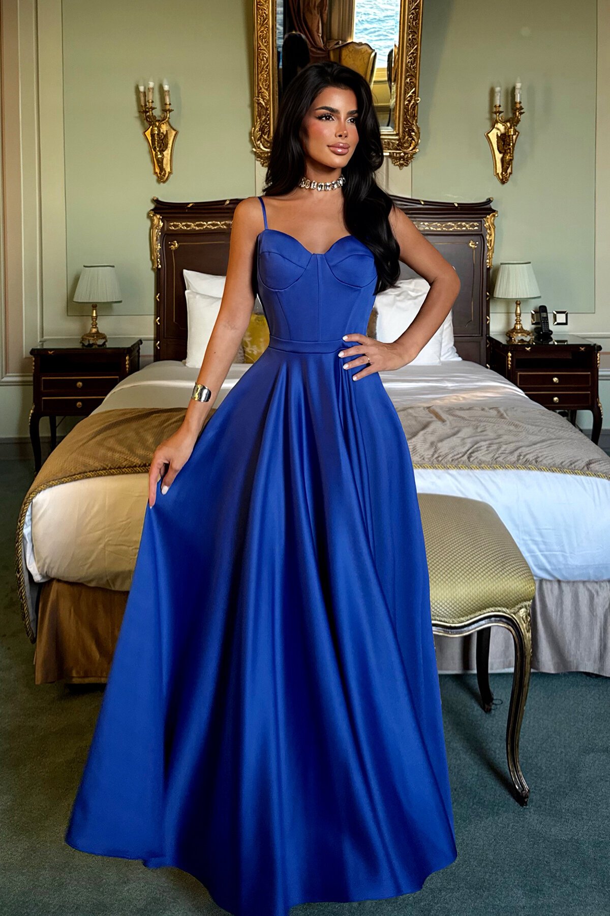 Askılı Midi Elbise - 1800