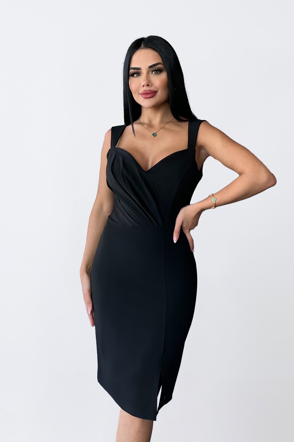 Drapeli Mini Kalem Elbise - 1659