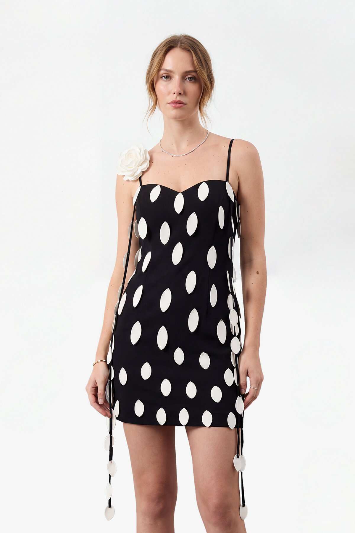 Puantiye Desenli Mini Elbise - 2049