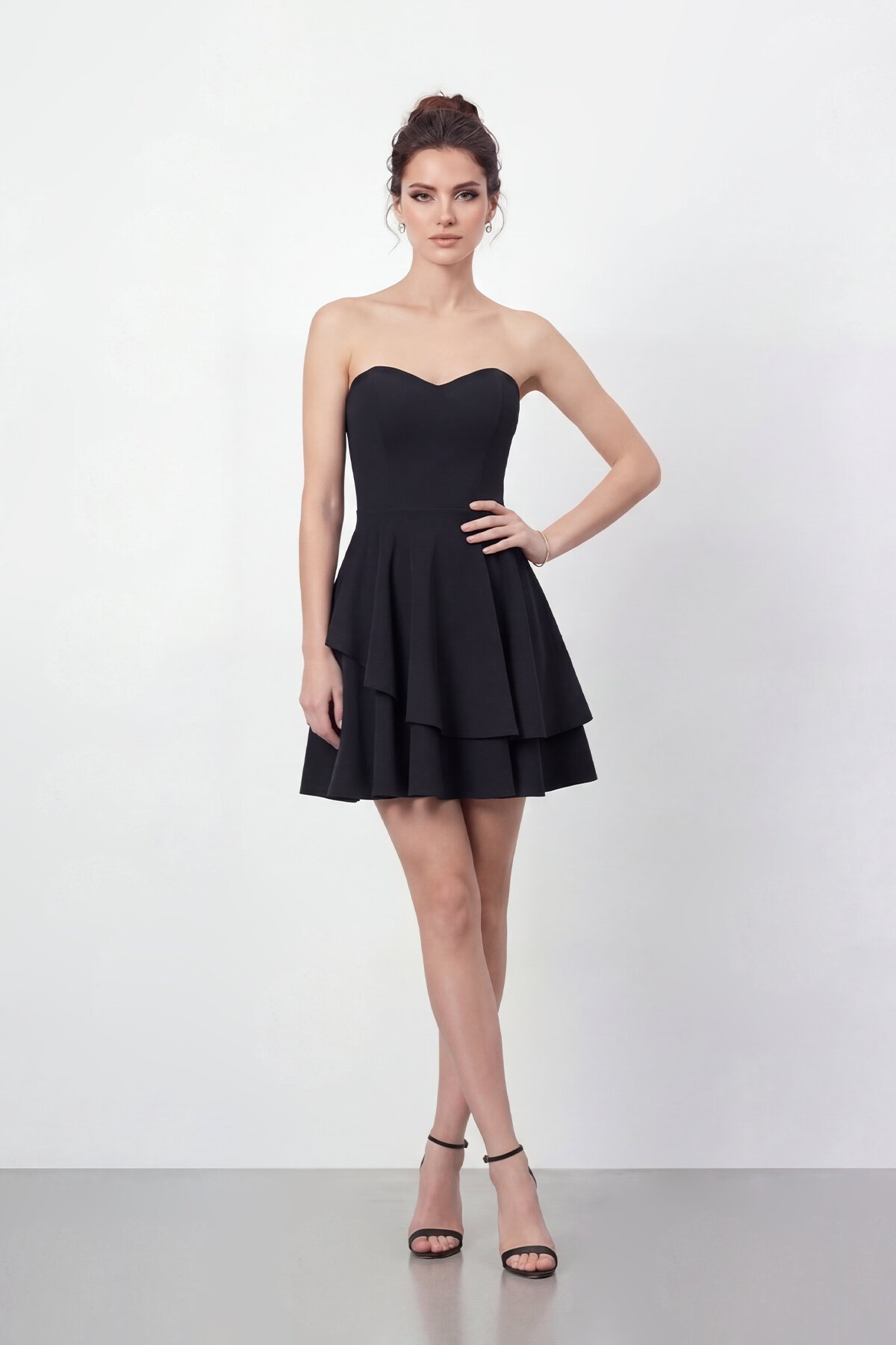 Straplez Kat Kat Mini Abiye - 2079