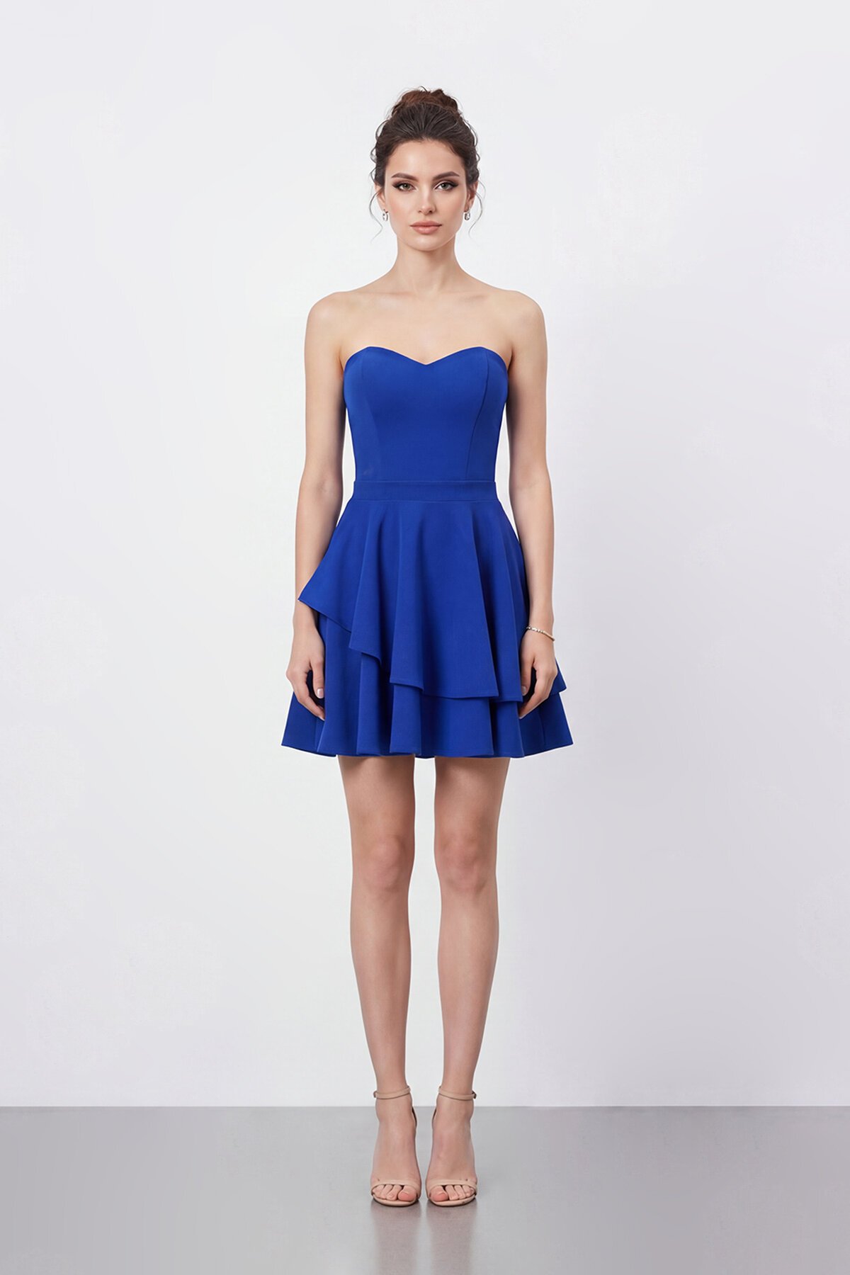 Straplez Kat Kat Mini Abiye - 2079