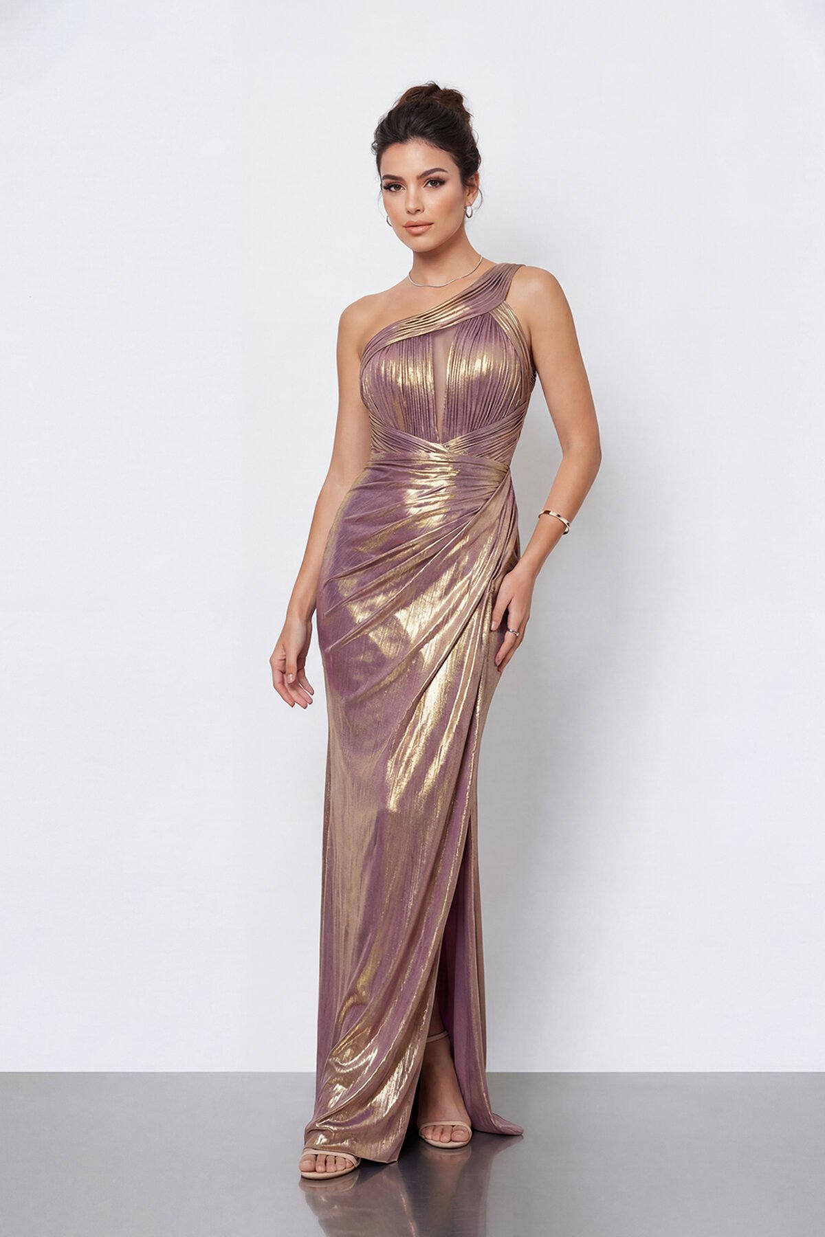 Tek Omuz Drapeli Abiye - 2113