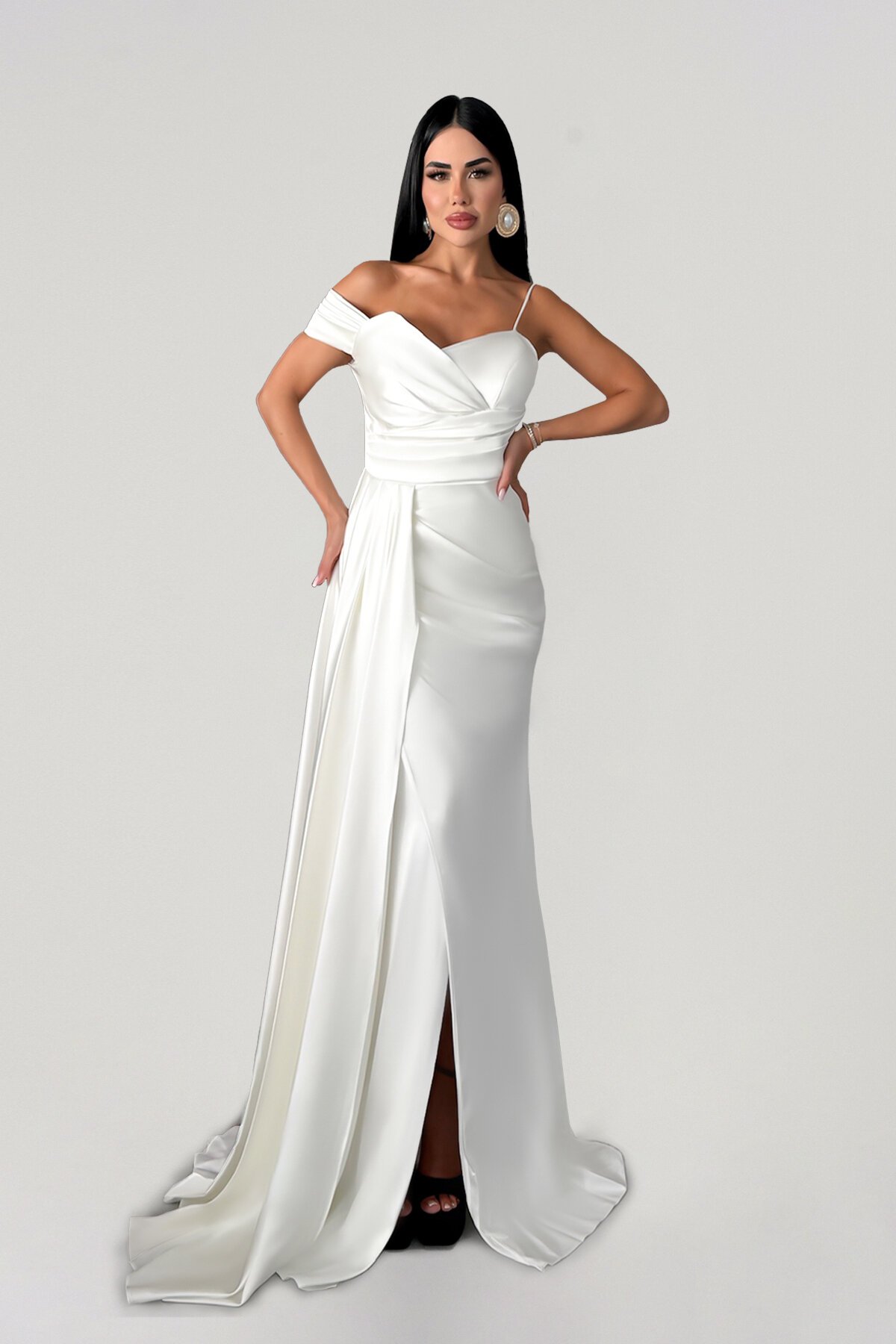 Tek Omzu Düşük İp Askılı Elbise - 1564