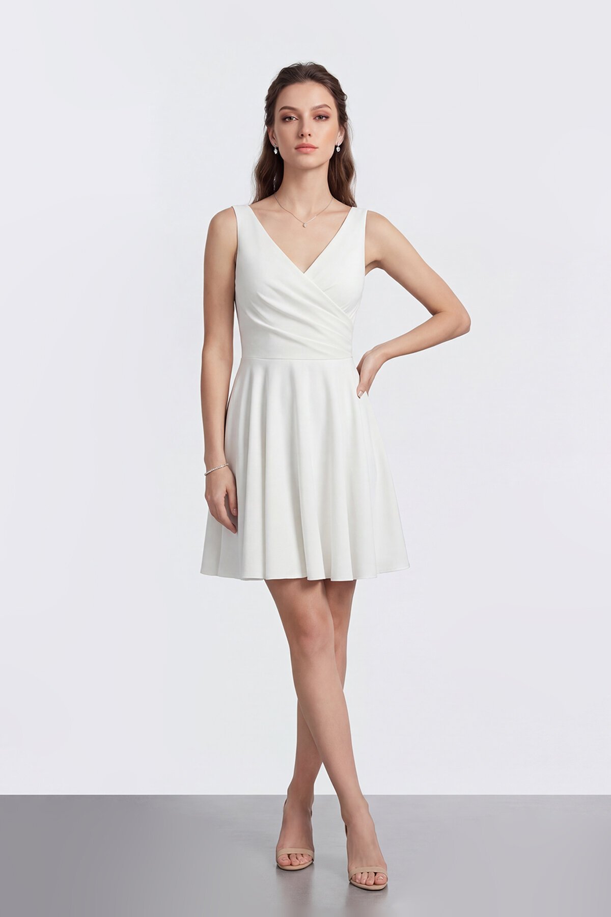 V Yaka Kruvaze Mini Abiye - 2080