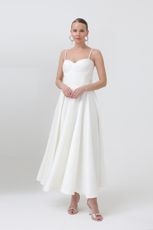 Askılı Midi Elbise - 1800