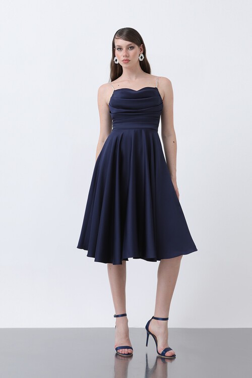 Drapeli Midi Elbise - 1749