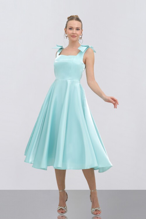 Fiyonk Askılı Midi Elbise - 1789