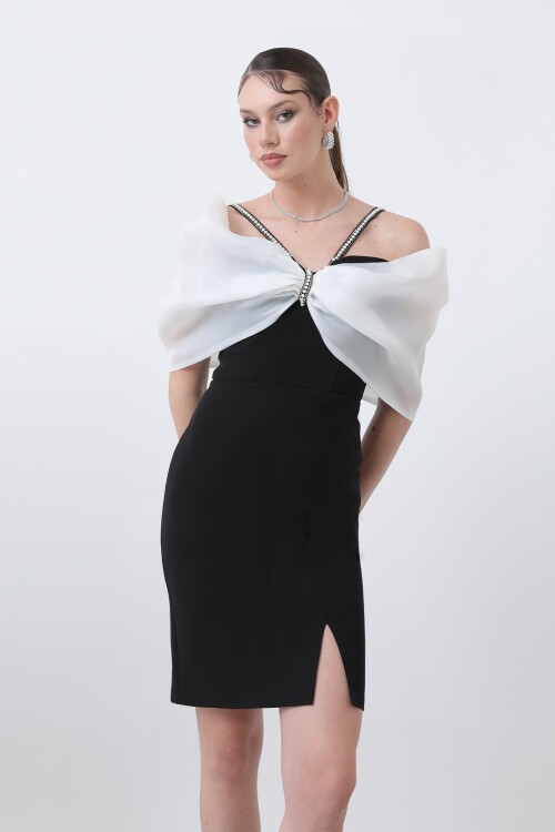 Fiyonk Detaylı Mini Elbise - 1693