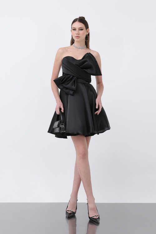 Fiyonk Detaylı Straplez Mini Elbise - 1810