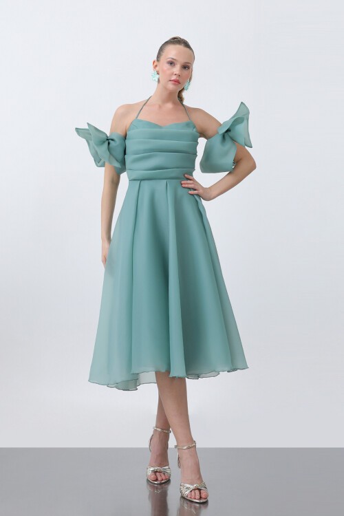 Fiyonklu Midi Elbise - 1799