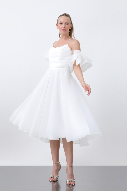 Fiyonklu Midi Elbise - 1799