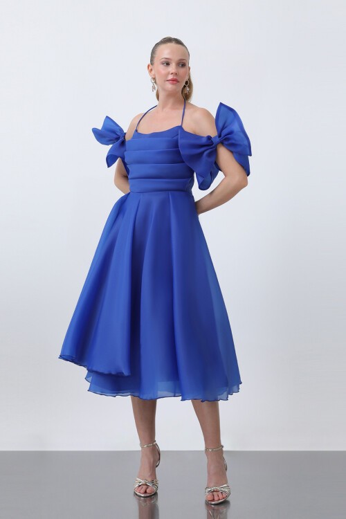 Fiyonklu Midi Elbise - 1799