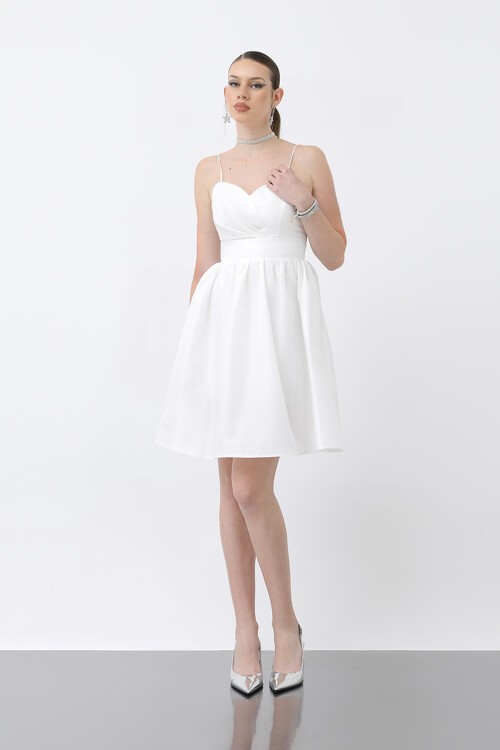 İnce Askılı Mini Elbise - 1696