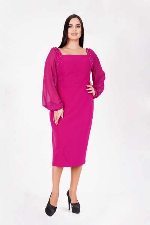 İnci Detaylı Midi Elbise - 1620