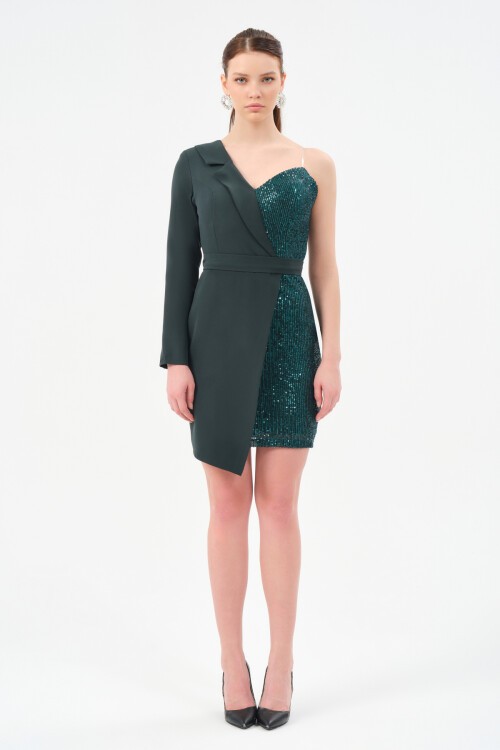 Payet Detaylı Ceket Elbise - 1545