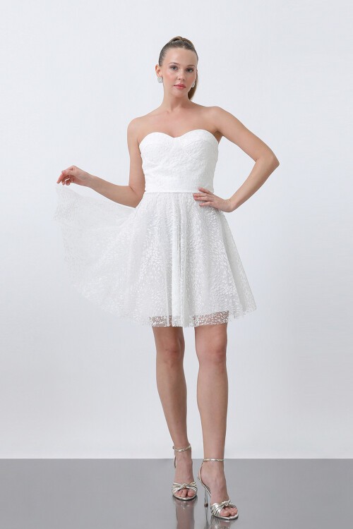 Straplez Mini Elbise - 1735