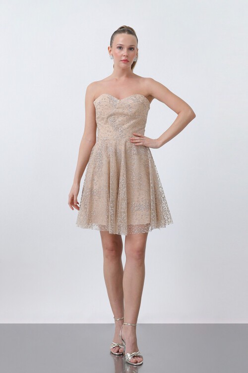 Straplez Mini Elbise - 1735