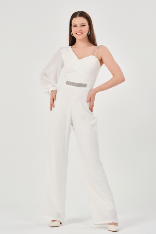 Tek Kollu Taş Askılı Tulum - 1456