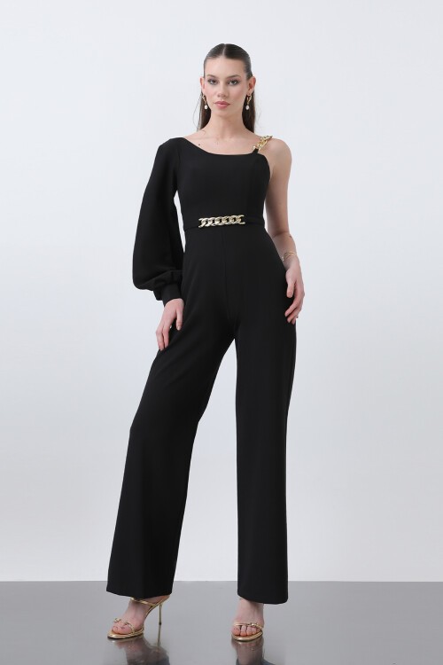 Tek Kollu Zincir Detaylı Tulum - 1630