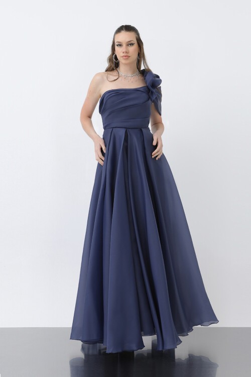 Omuz Detaylı Uzun Elbise - 1775