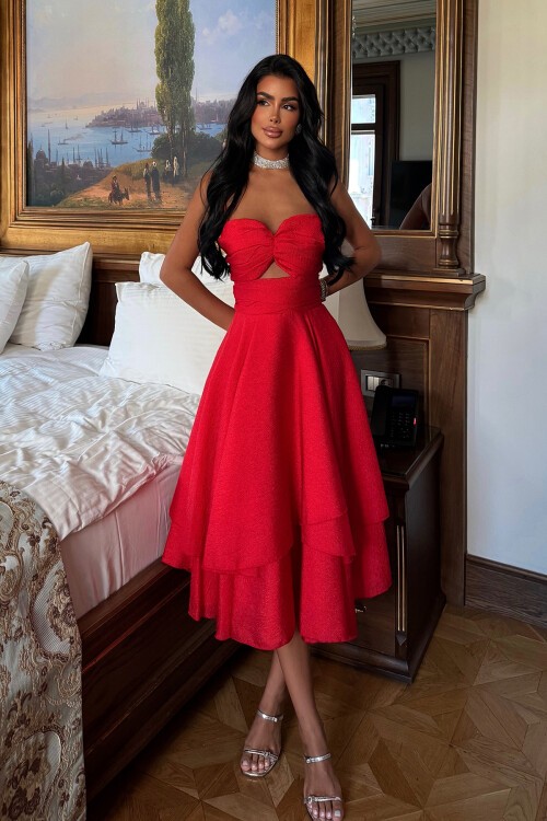 Askılı Midi Elbise - 1711