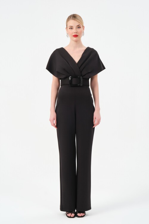 Drapeli Kemer Detaylı Tulum - 1462