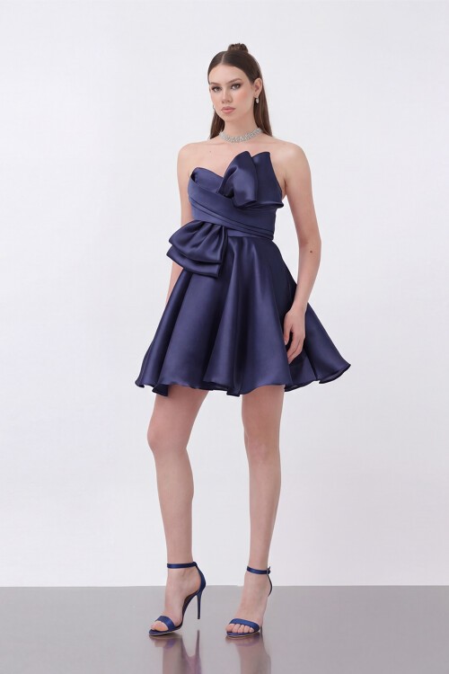 Fiyonk Detaylı Straplez Mini Elbise - 1810