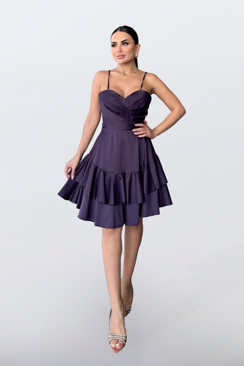 İnce Askılı Mini Elbise - 1710