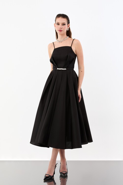 İp Askılı Taş Tokalı Midi Abiye - 1978