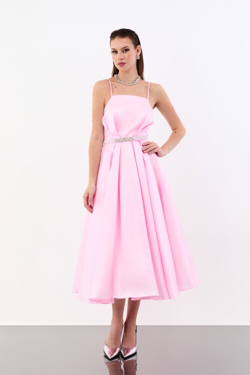 İp Askılı Taş Tokalı Midi Abiye - 1978