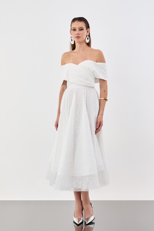 Sim Detaylı Düşük Omuz Abiye - 1967