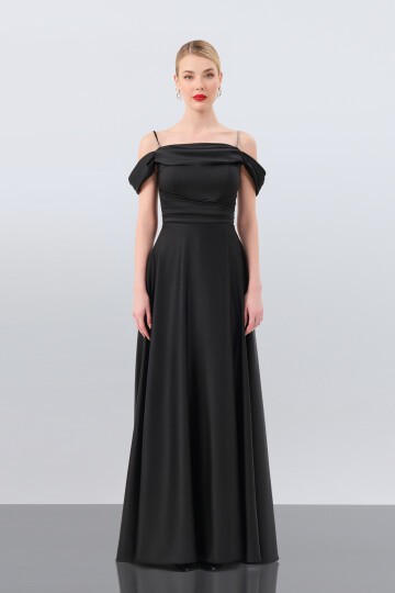 Drape Yırtmaçlı Elbise - 1440