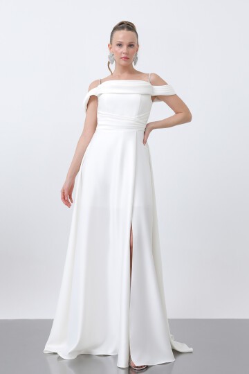 Drape Yırtmaçlı Elbise - 1440