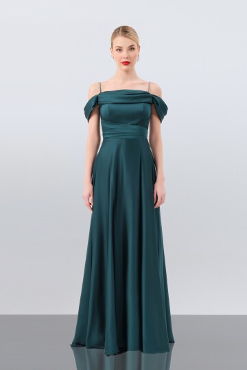 Drape Yırtmaçlı Elbise - 1440