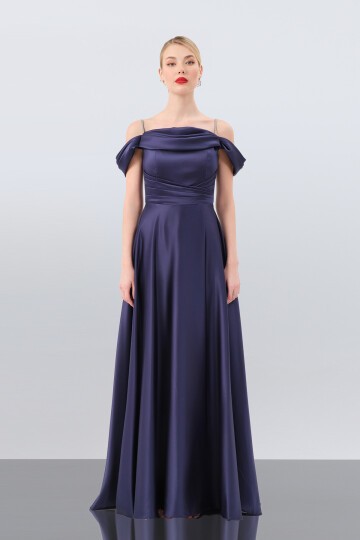 Drape Yırtmaçlı Elbise - 1440