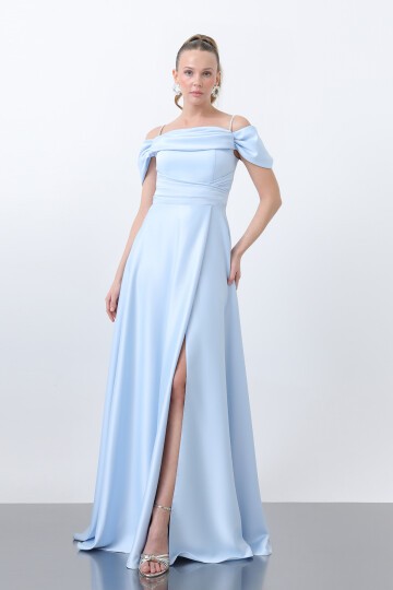 Drape Yırtmaçlı Elbise - 1440